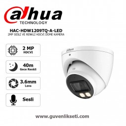 Dahua HAC-HDW1209TQ-A-LED 2mp Gece Renkli ve Sesli Ahd Hdcvı Dome Kamera
